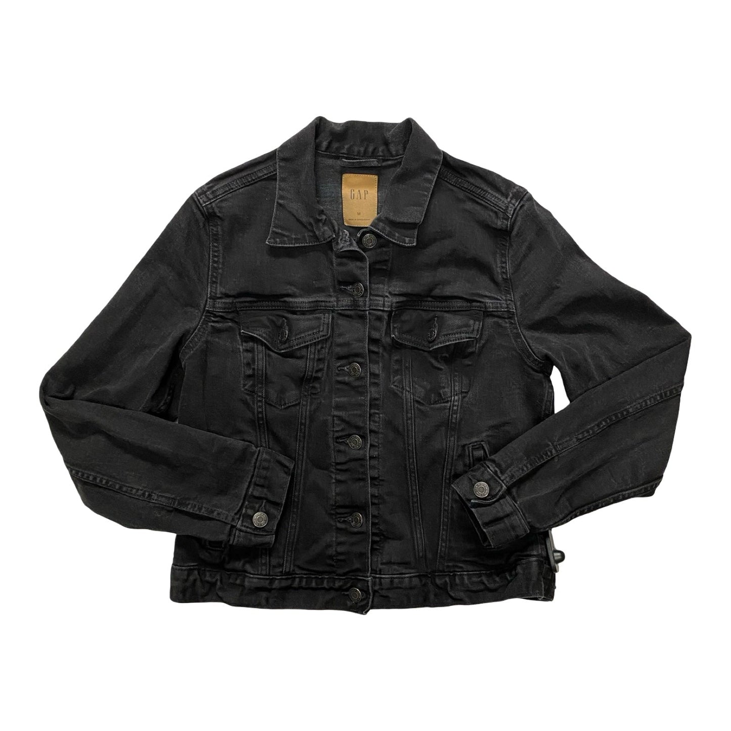 Jacket Denim By Gap In Black Denim, Size:M