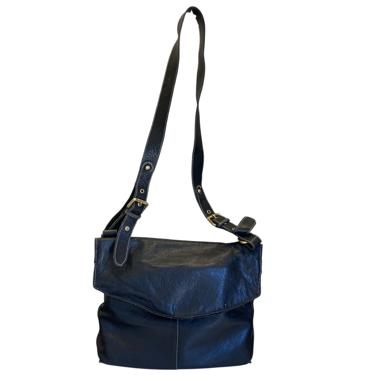 Handbag Leather By Avorio Italy In Black, Size:Large