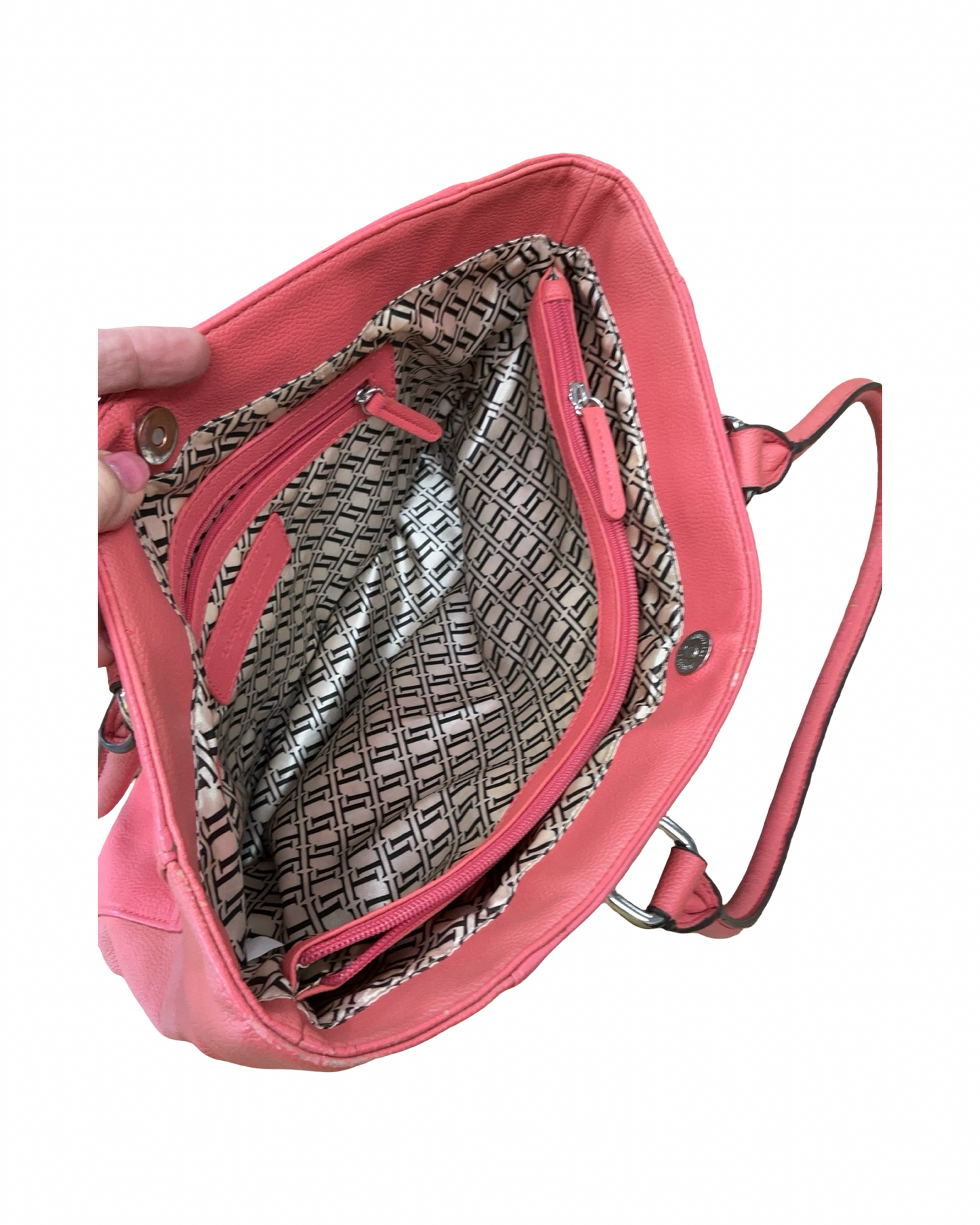 Handbag By Tignanello  Purses In Coral, Size:Large