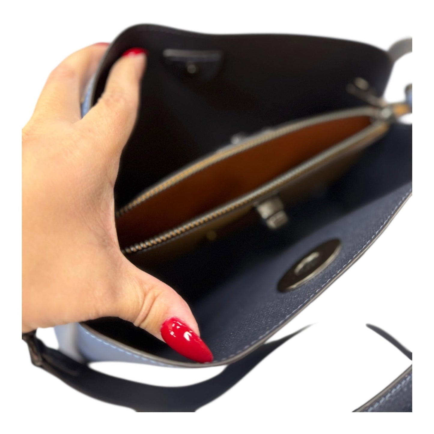 Handbag Designer By Coach In Blue, Size:Medium