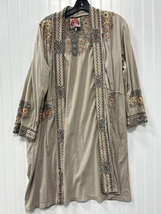 Cardigan Designer By Johnny Was In Taupe, Size:M