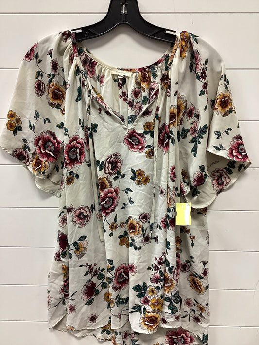 Top Ss By Maurices In Floral Print, Size:3X