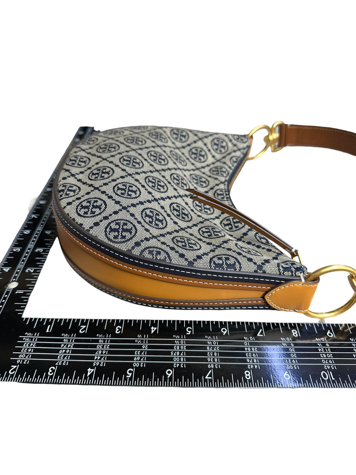 Handbag Designer By Tory Burch In Black & Tan, Size:Small