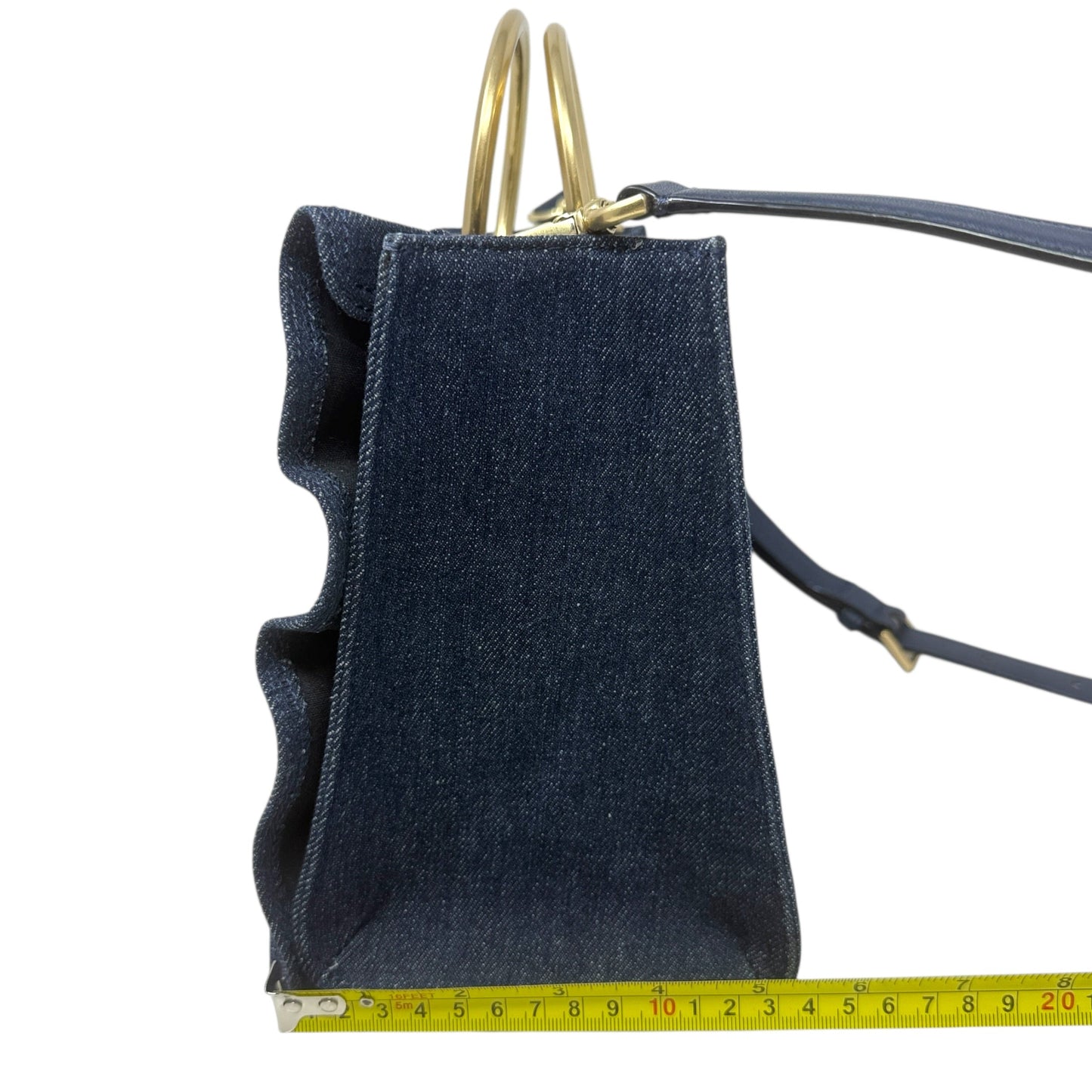 White Rock Road Denim Sam Satchel Designer By Kate Spade, Size: Small