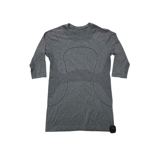 Athletic Top Ls Crewneck By Lululemon In Grey, Size:8