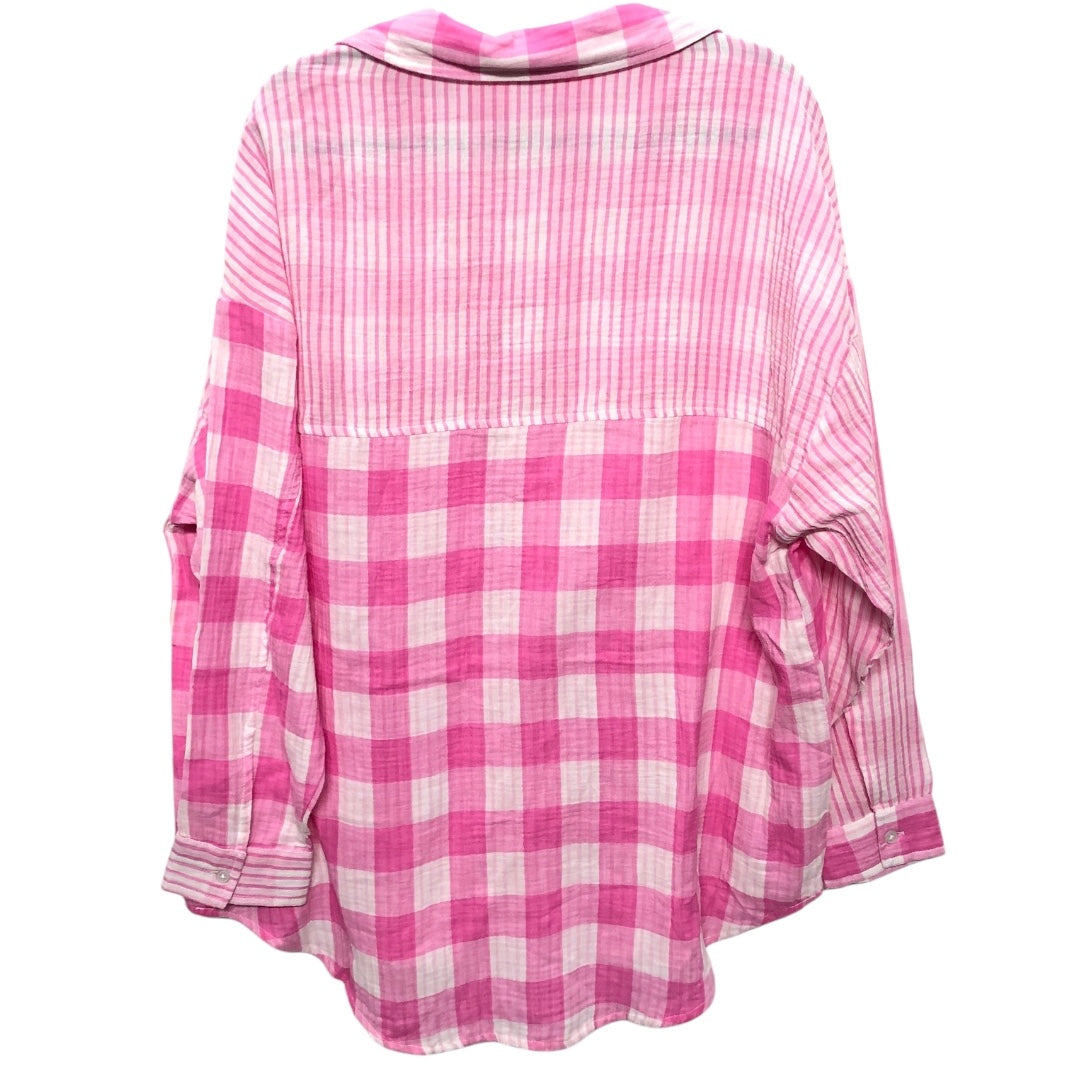 Top Ls By Mudpie In Pink & White, Size:L