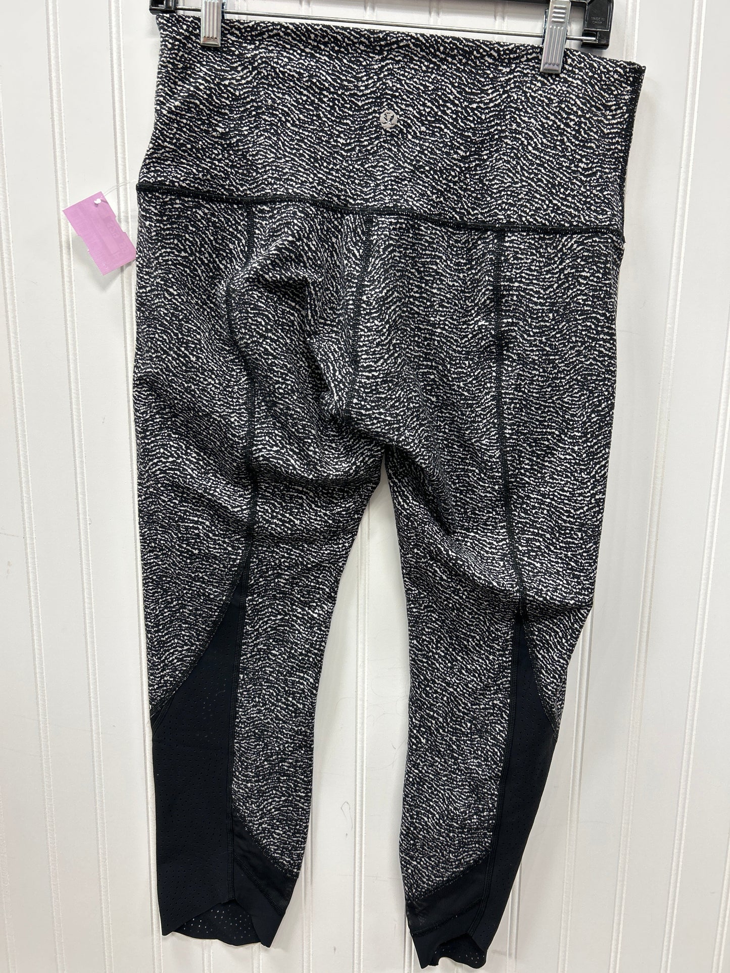 Athletic Leggings By Lululemon In Black & White, Size:10