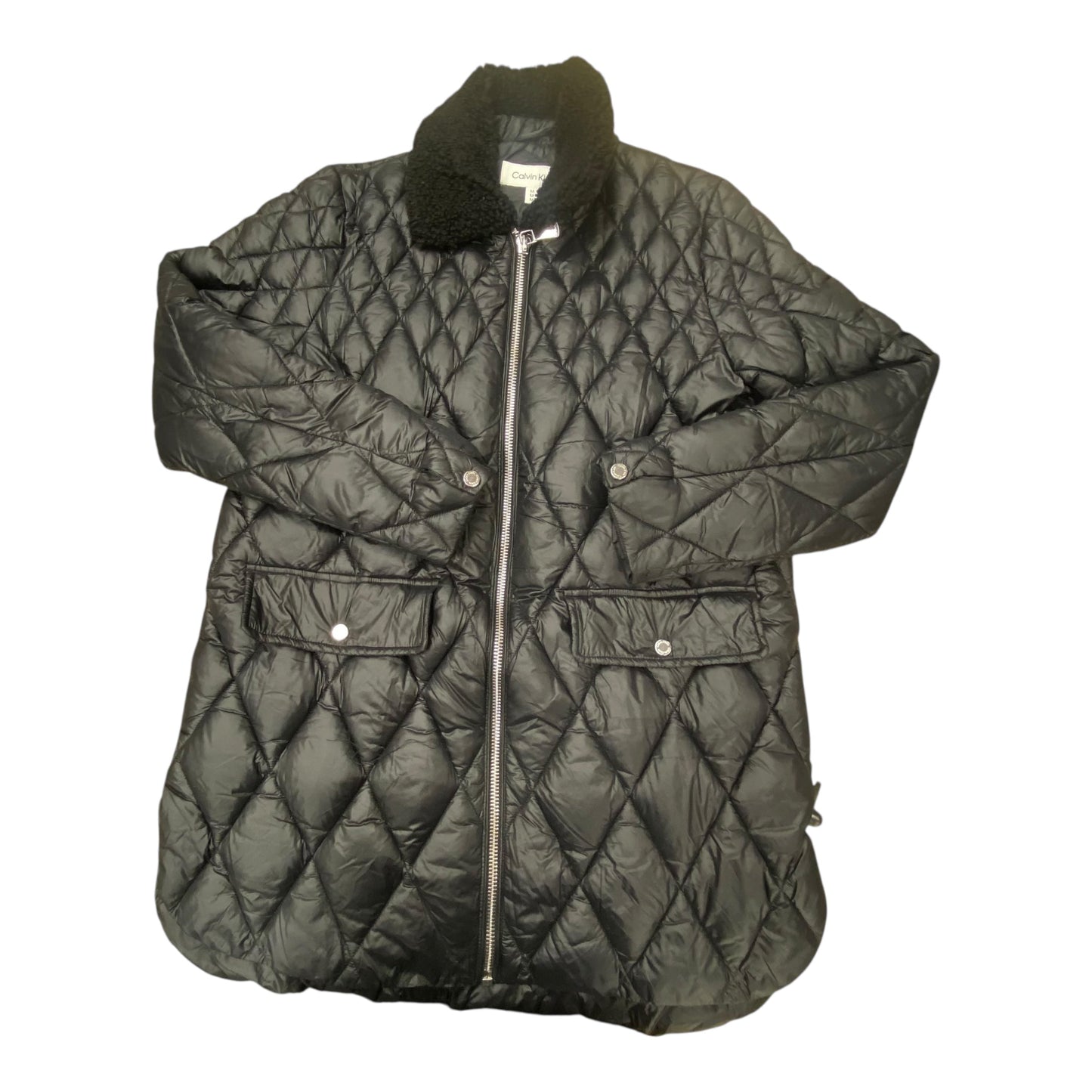 Jacket Puffer & Quilted By Calvin Klein In Black, Size:M