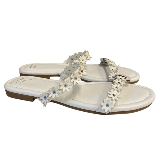 Sandals Flip Flops By A New Day In White, Size:6