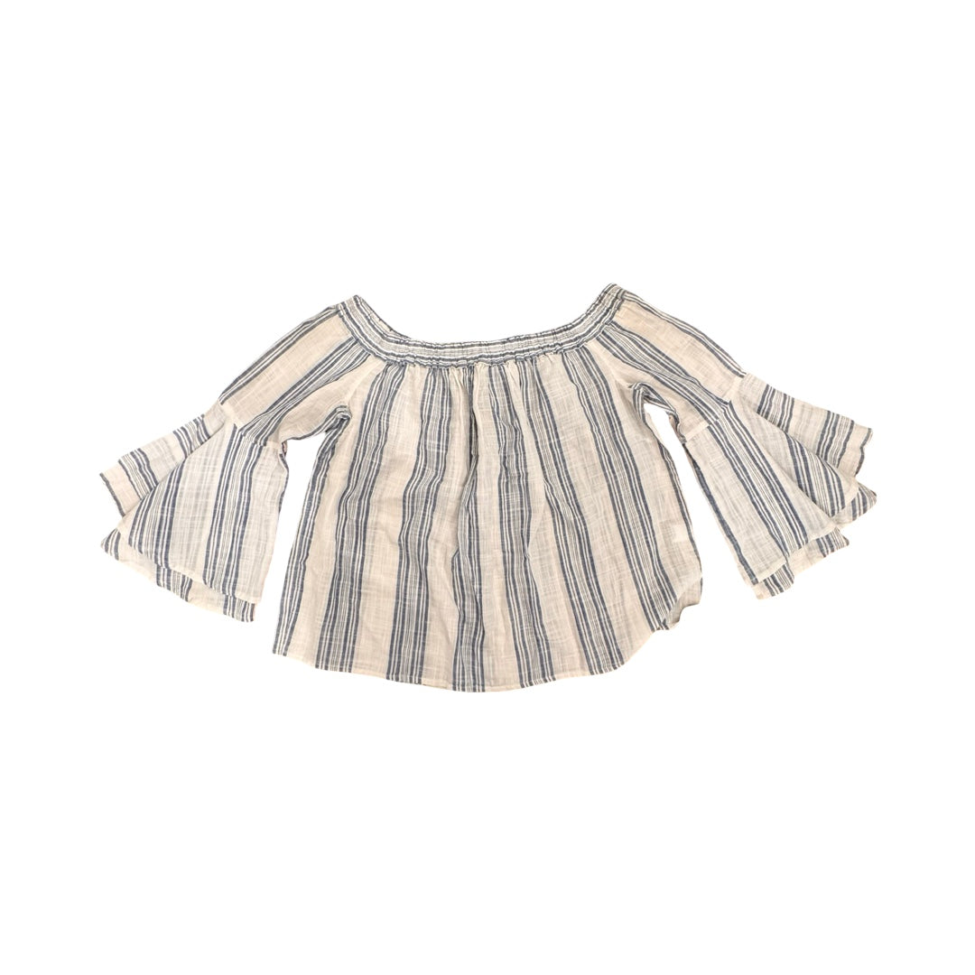 Top 3/4 Sleeve By Lucky Brand In Blue & White, Size:S