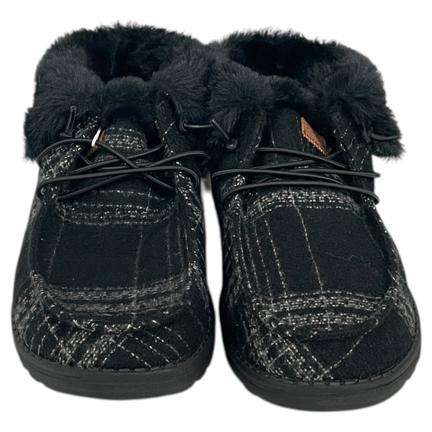 Boots Ankle Flats By Hey Dude In Black & Grey, Size:9