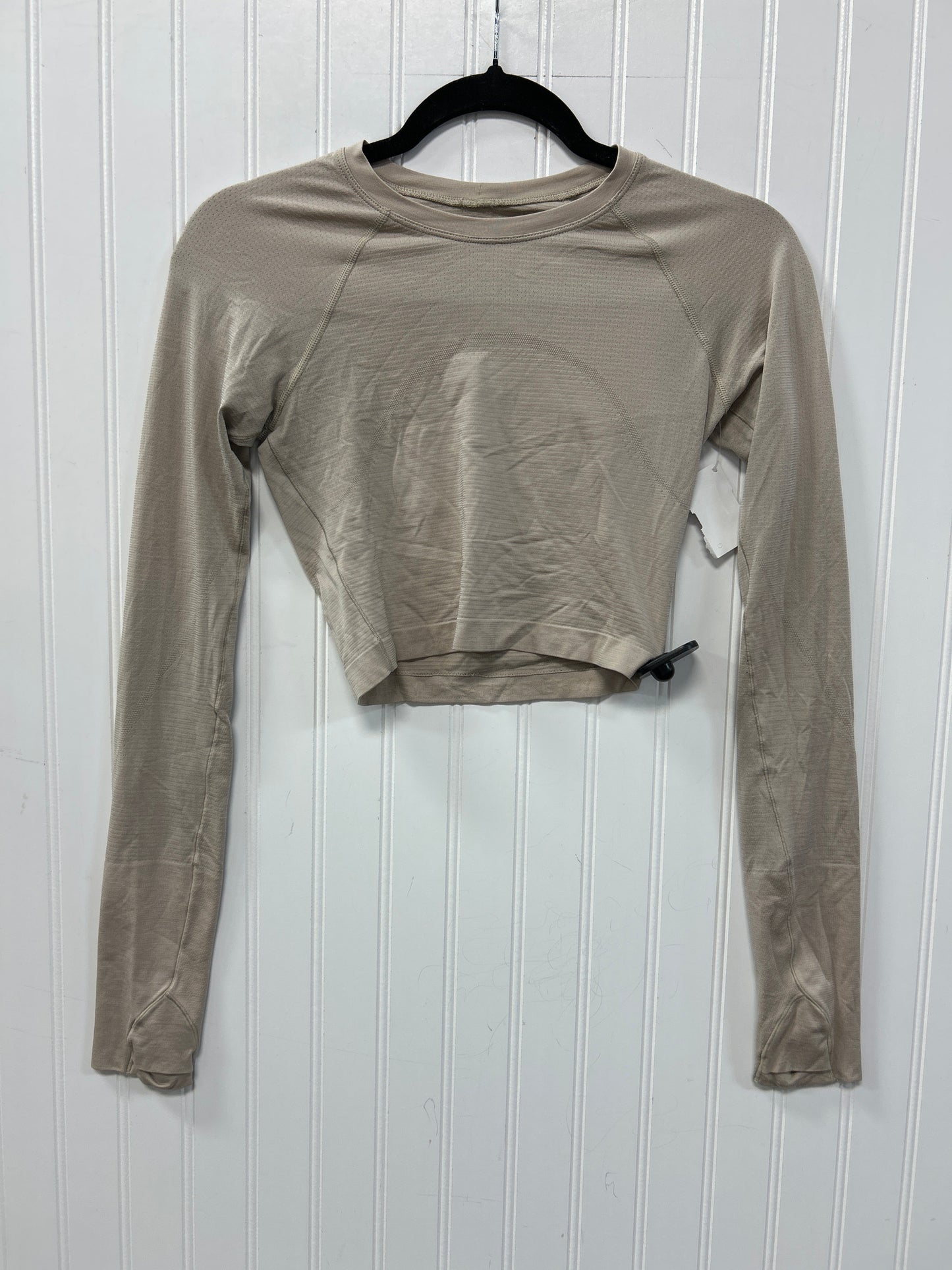 Athletic Top Ls Crewneck By Lululemon In Tan, Size:4