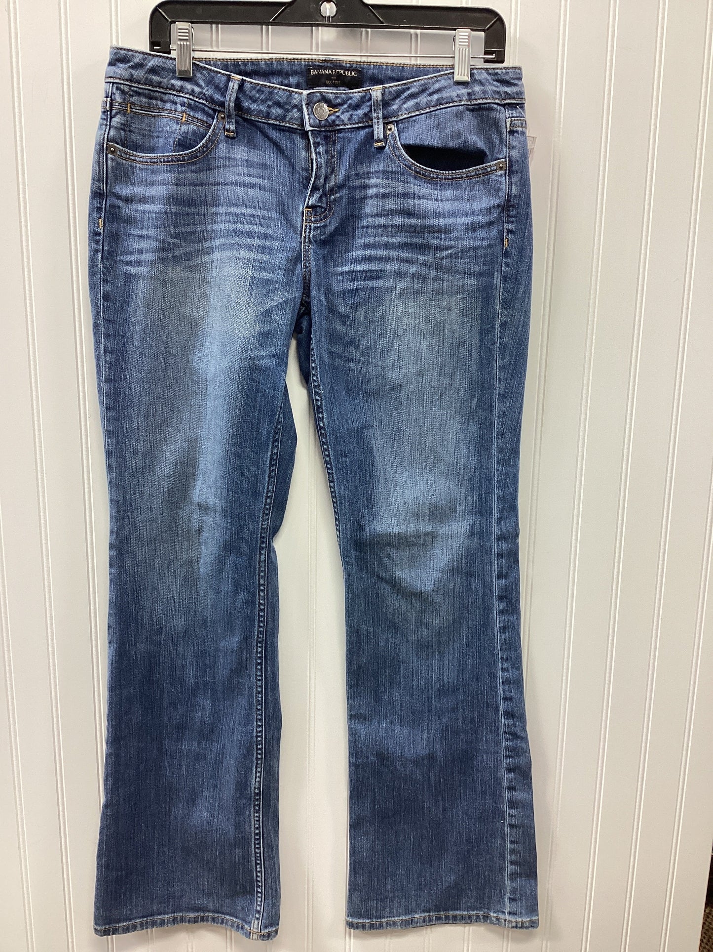 Jeans Boot Cut By Banana Republic In Blue Denim, Size:10P