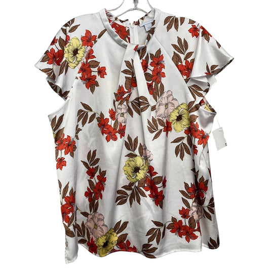 Top Ss By Liz Claiborne In Floral Print, Size:Xlp