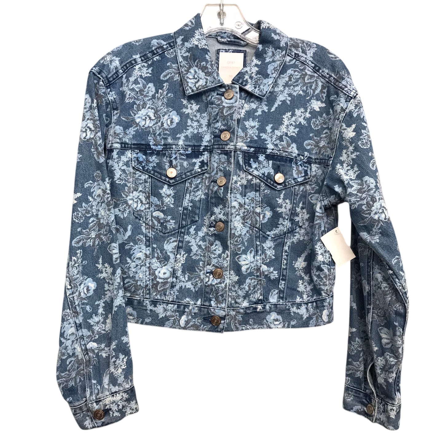 Jacket Denim By Gap In Floral Print, Size:Xs