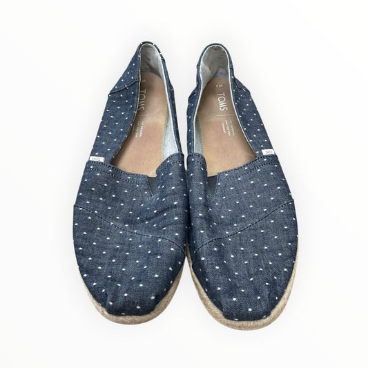 Shoes Flats By Toms In Blue & White, Size:9