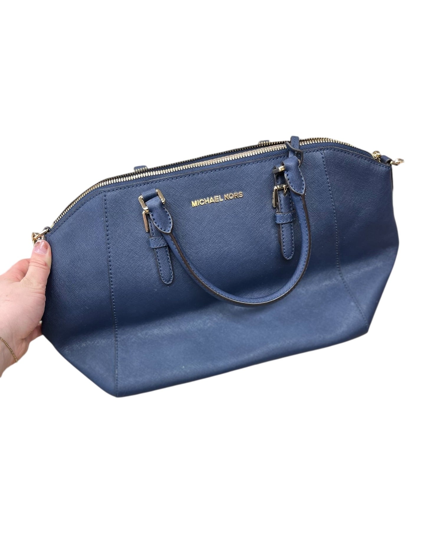 Handbag Designer By Michael Kors In Blue, Size:Large