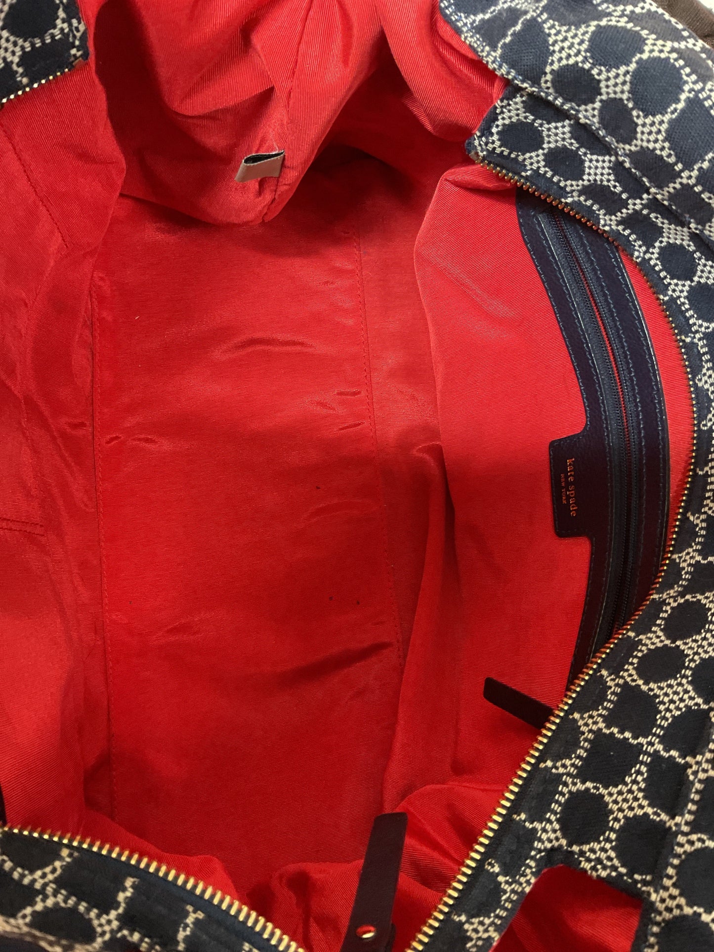 Handbag Designer By Kate Spade In Blue & Red, Size:Medium