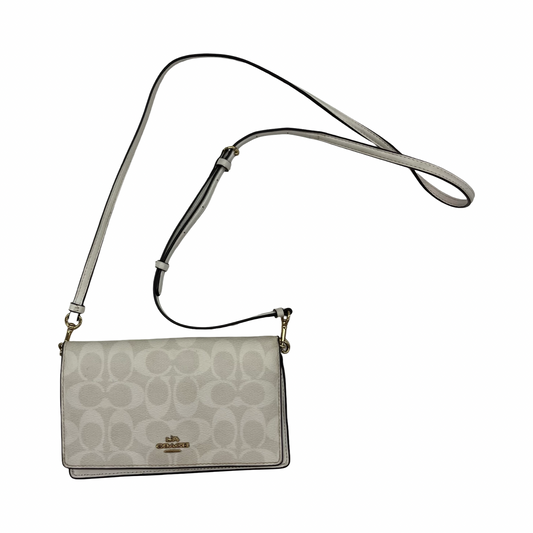 Crossbody Designer By Coach In Cream, Size:Small