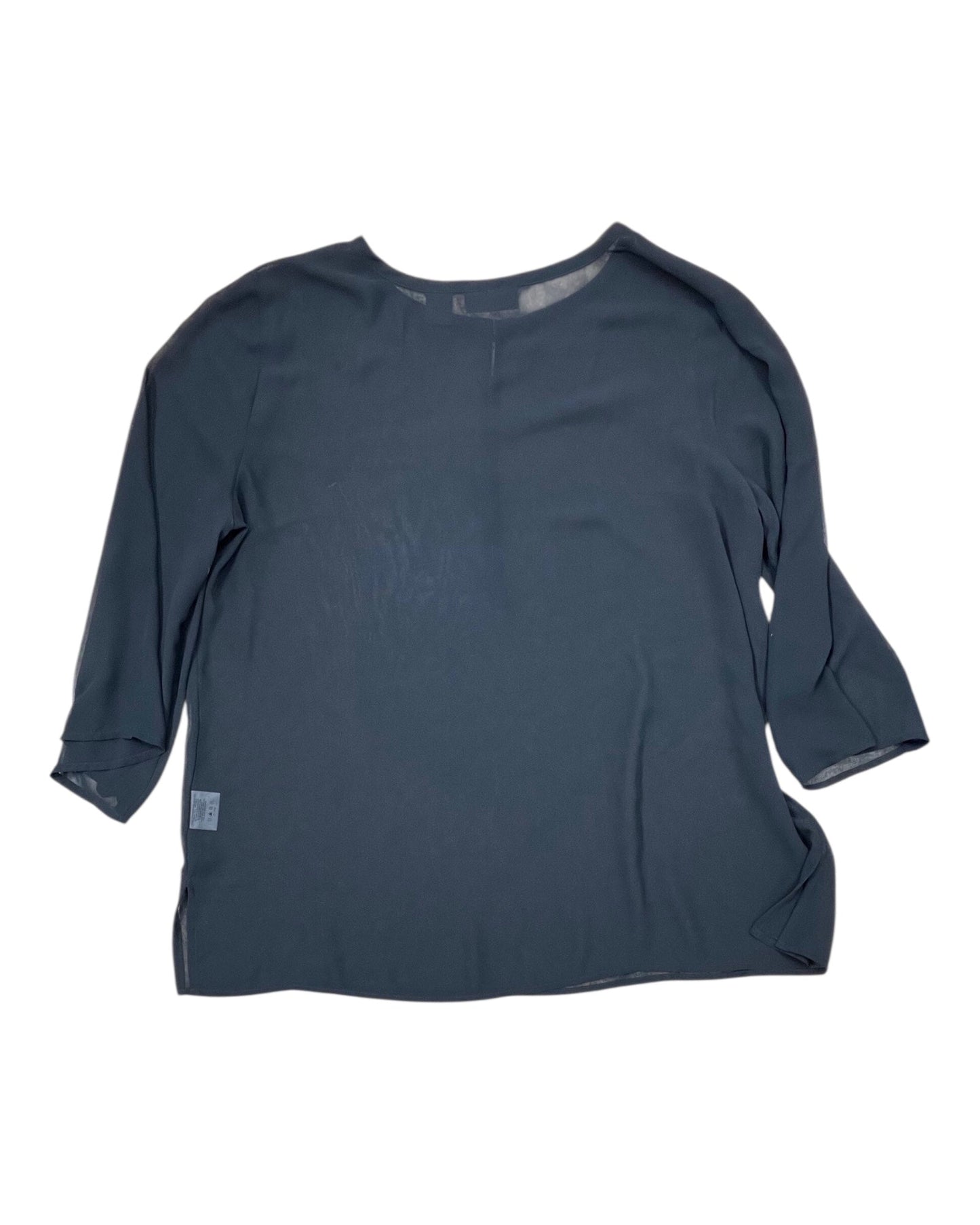 Top 3/4 Sleeve By Apostrophe In Black, Size:Xl