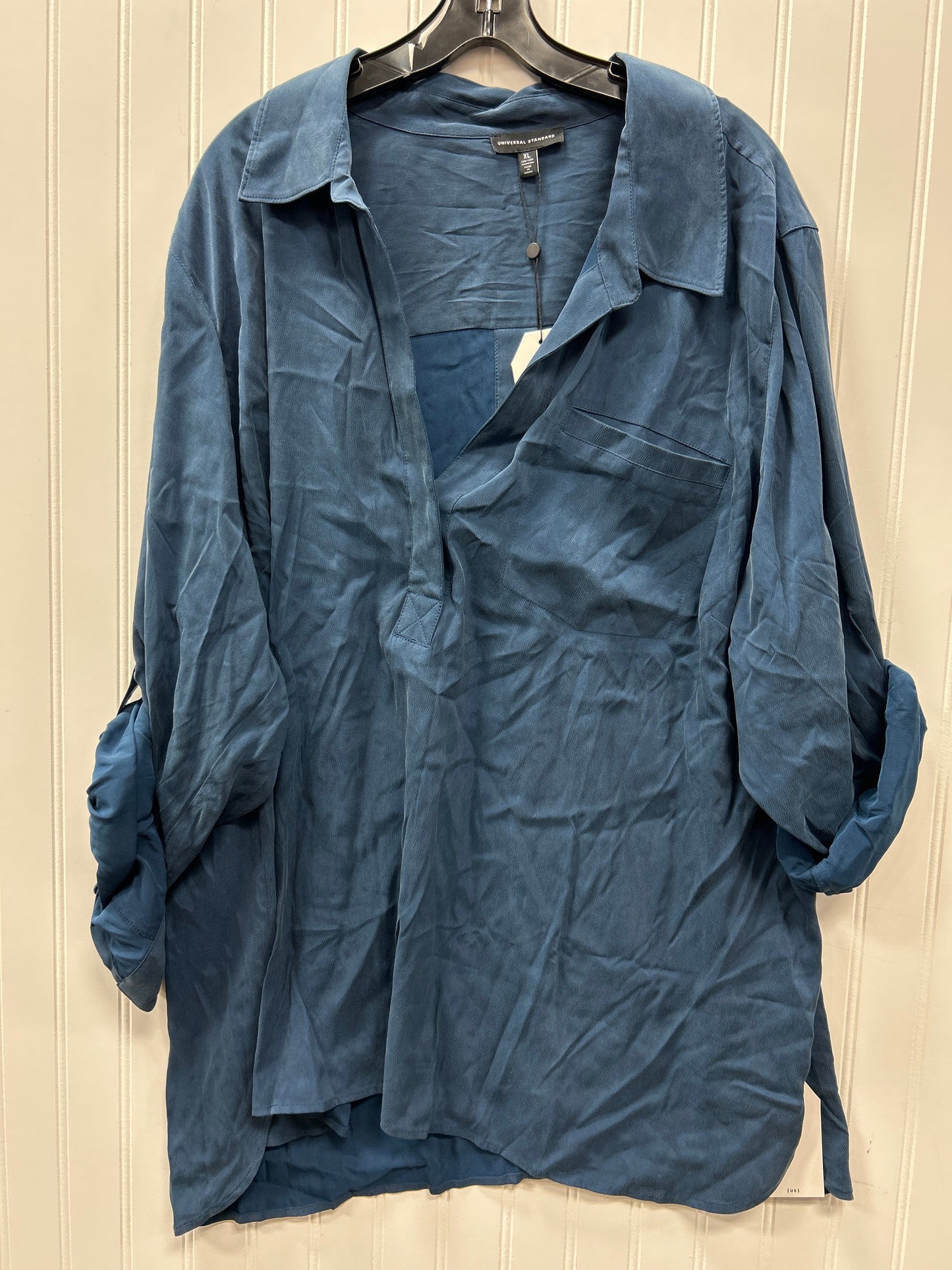 Blouse Ls By Universal Standard In Navy, Size:3X NWT
