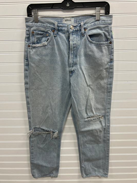 Jeans Straight By Agolde In Blue Denim, Size:6