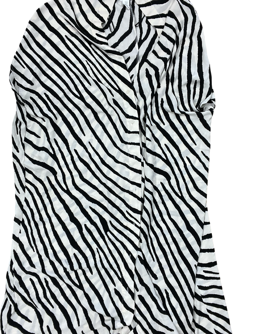 Dress Casual Midi By H&M In Black & Cream, Size:Xs