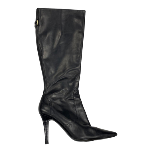 Boots Leather By Lauren By Ralph Lauren In Black, Size:6