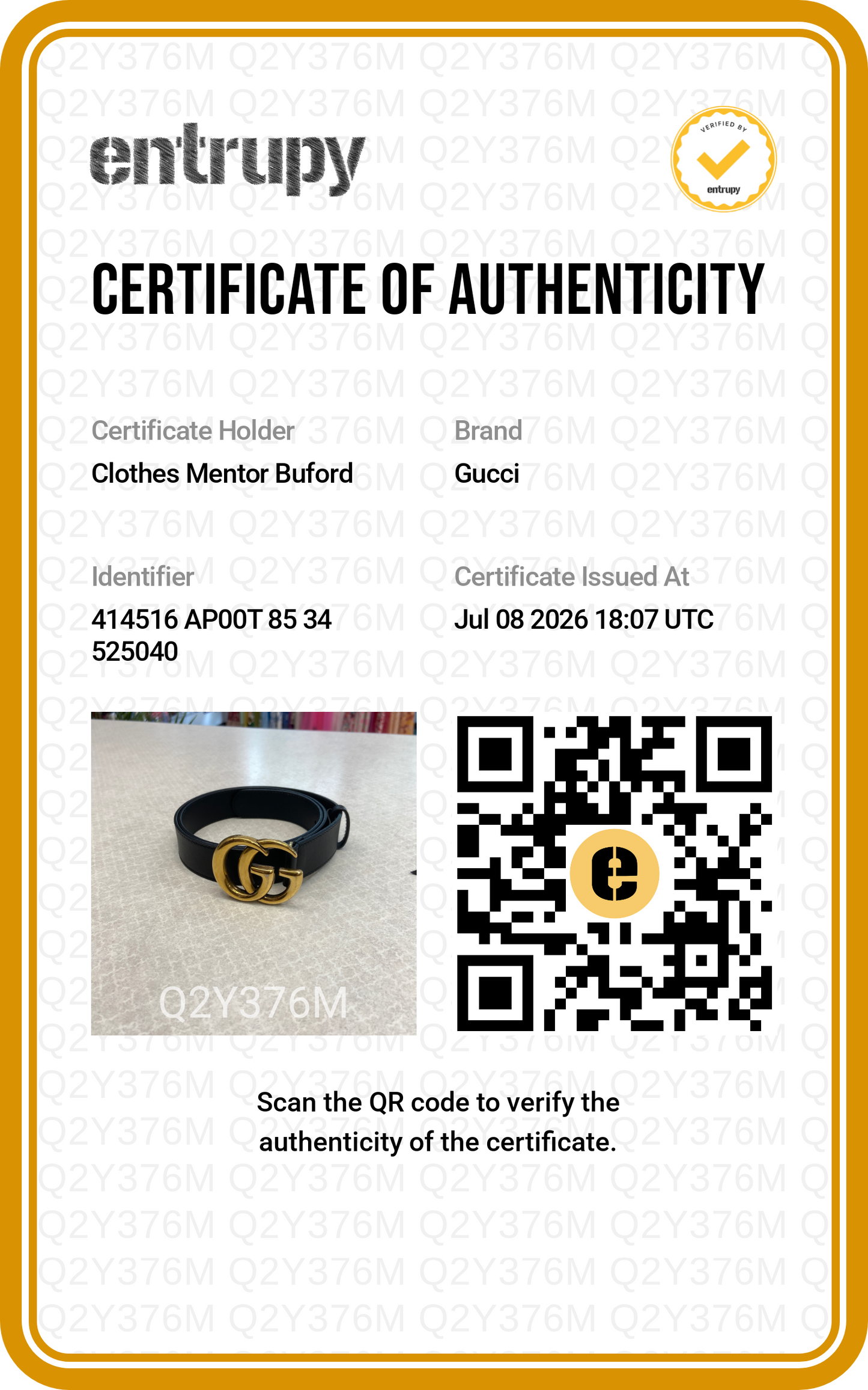 Belt Luxury Designer By Gucci, Size: