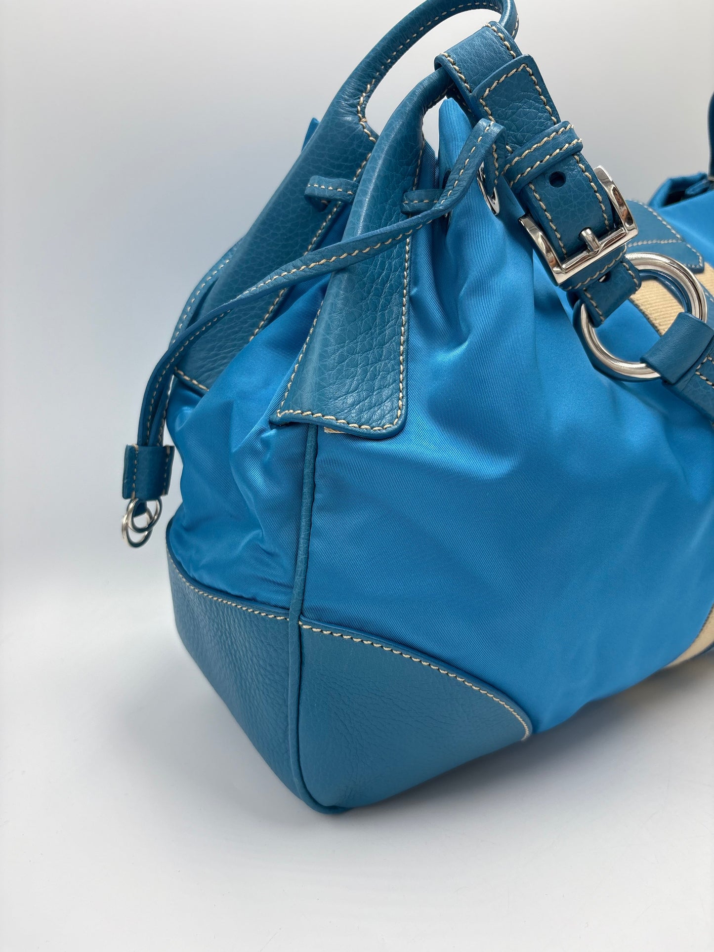 Like New! Prada Tessuto Stripy Luxury Hobo Handbag