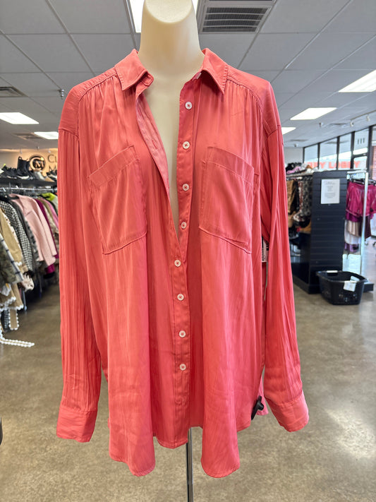 Top Ls By Anthropologie In Coral, Size:L