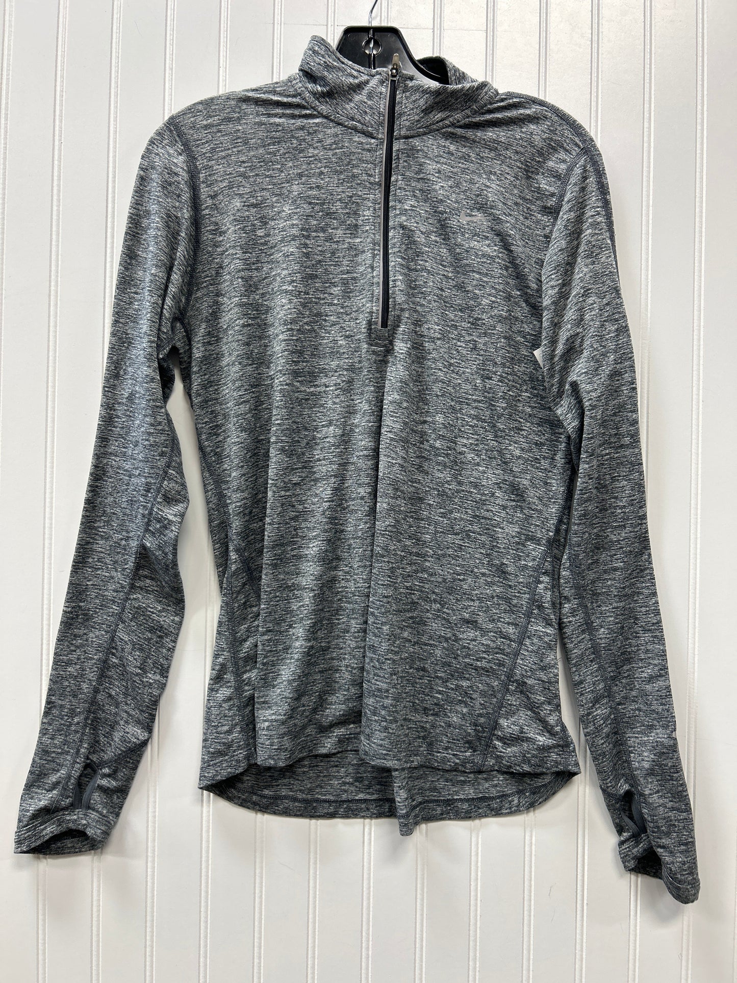 Athletic Top Ls Collar By Nike In Black, Size:M
