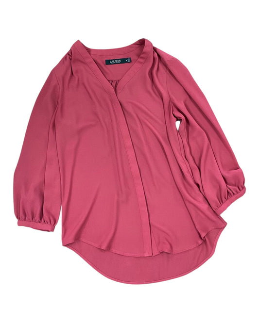 Top 3/4 Sleeve By Lauren By Ralph Lauren In Pink, Size:M