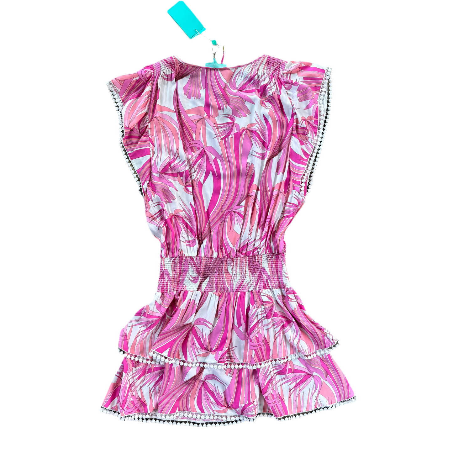 Dress Casual Short By Melissa Odabash In Pink & White, Size: M
