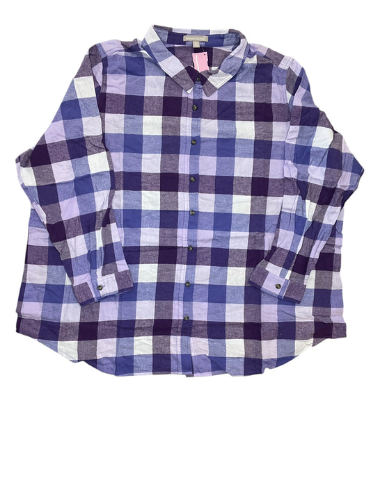 Top Ls By Woman Within In Plaid Pattern, Size:2X