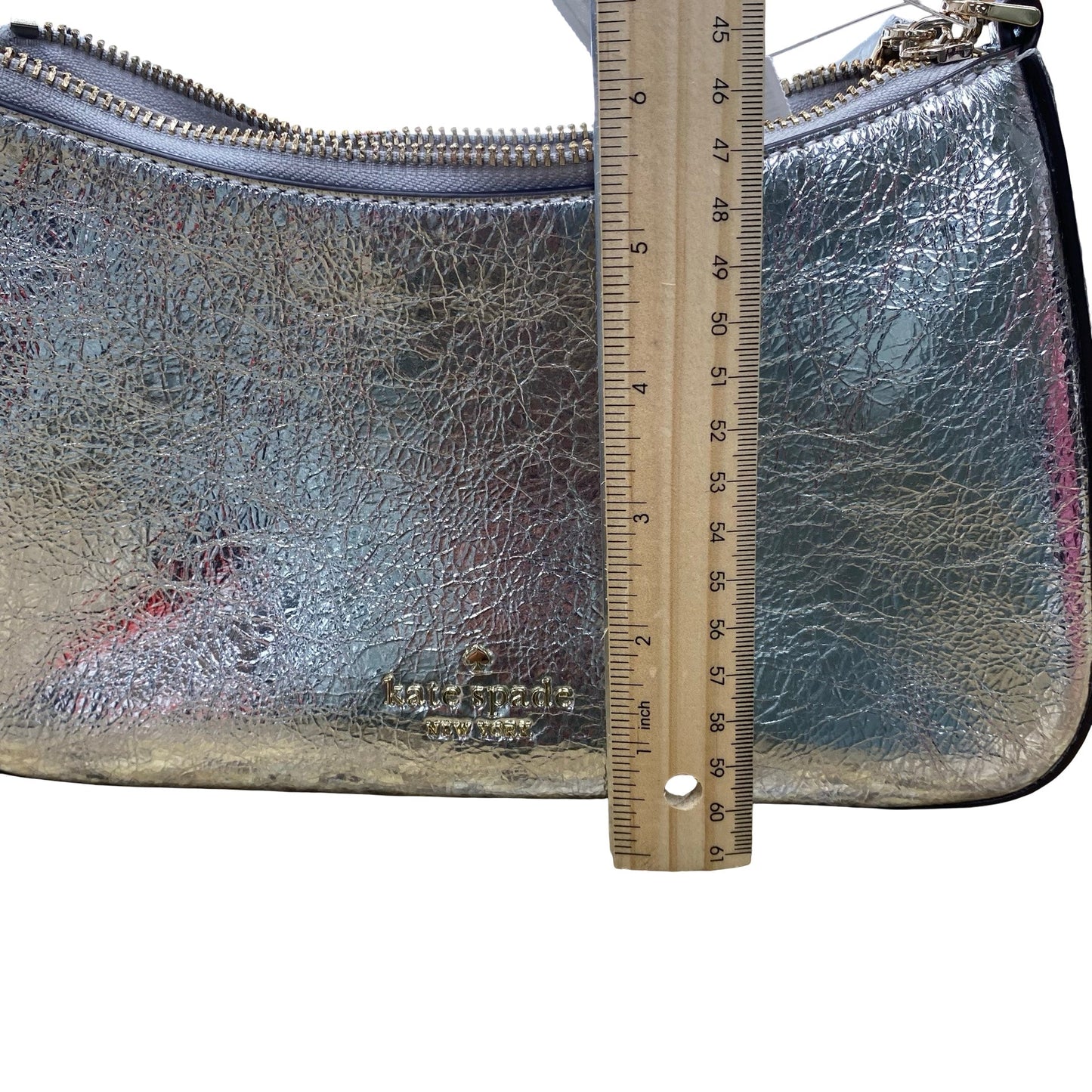 Handbag Designer By Kate Spade In Silver, Size:Medium