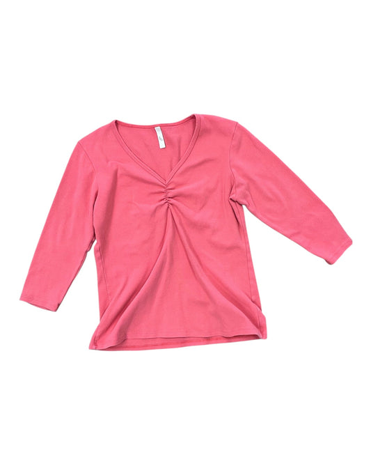 Top 3/4 Sleeve By Halo In Peach, Size:L