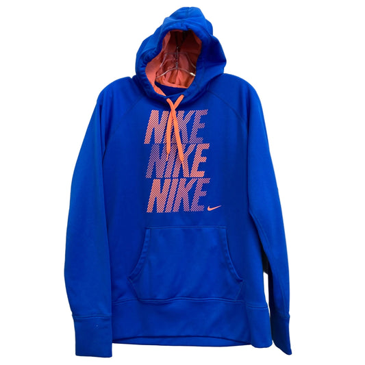 Athletic Sweatshirt Hoodie By Nike Apparel In Blue & Orange, Size:Xl