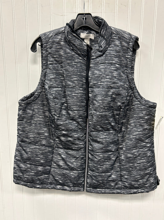 Vest Puffer & Quilted By Cj Banks In Grey, Size:1X