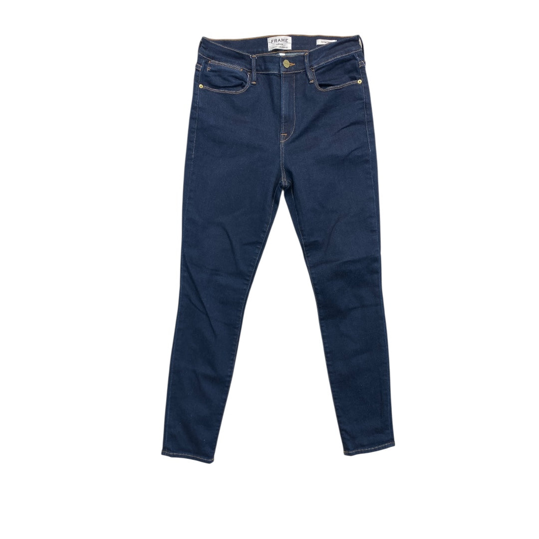 Jeans Skinny By Frame In Blue Denim, Size:12