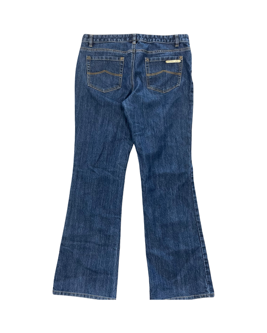 Jeans Boot Cut By Michael By Michael Kors In Blue Denim, Size:10
