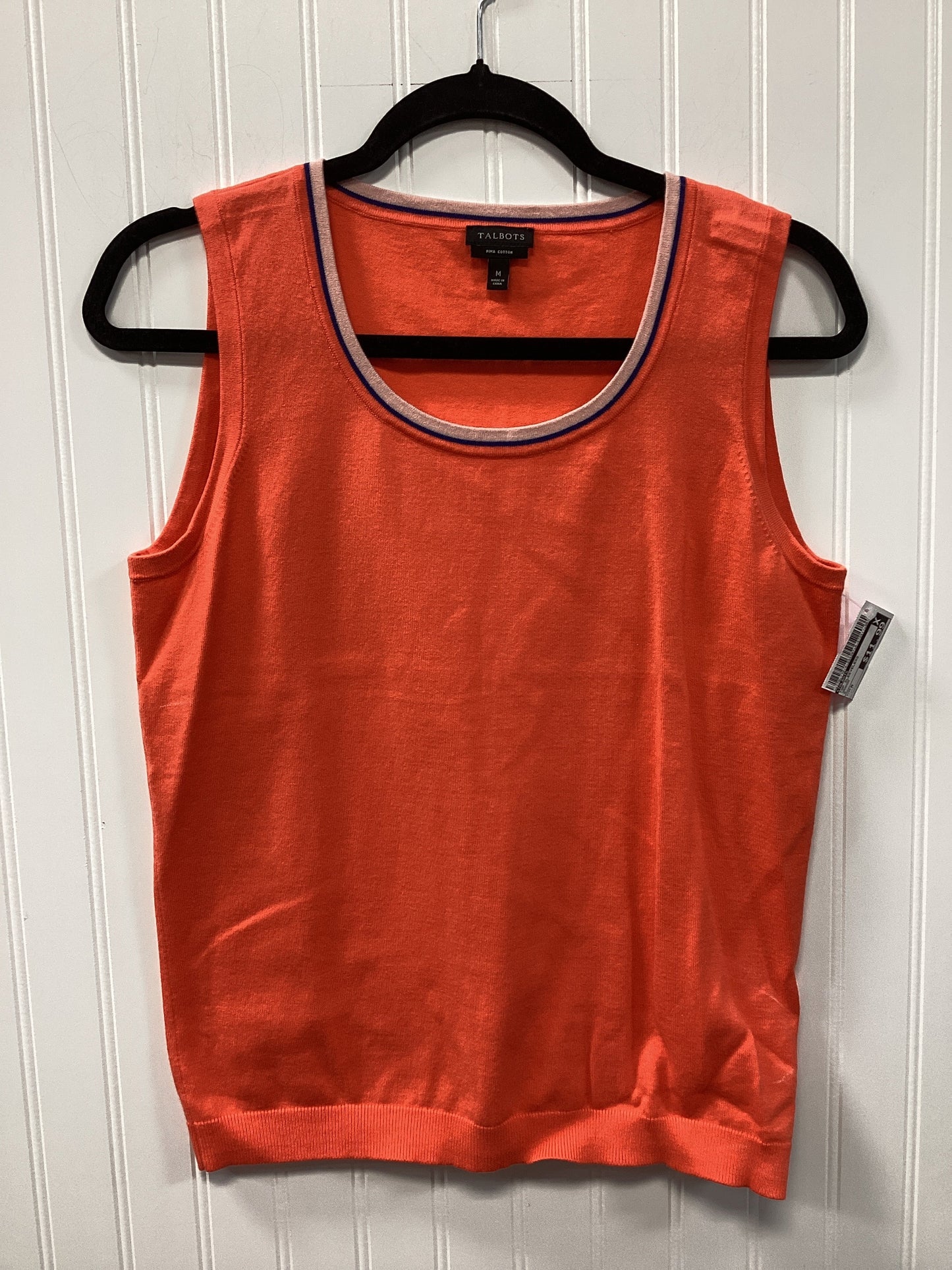 Top Sleeveless By Talbots In Orange, Size:M