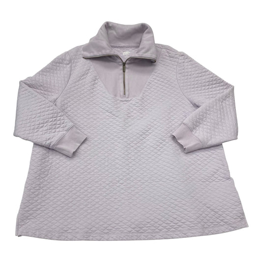 Athletic Top Ls Collar By Lands End In Purple, Size:2X