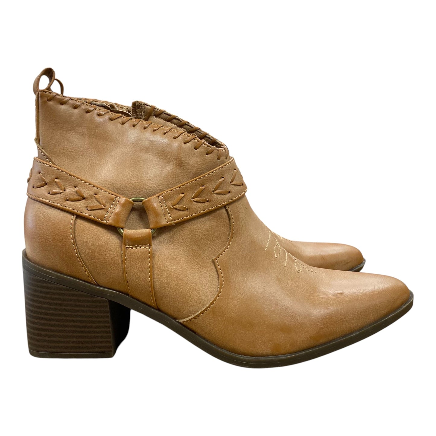 Boots Ankle Heels By Frye And Co In Tan, Size:11