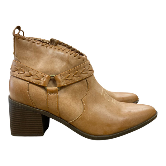 Boots Ankle Heels By Frye And Co In Tan, Size:11