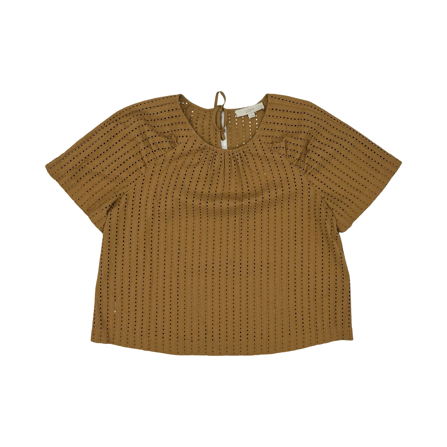 Blouse Ss By Loft In Brown, Size:M