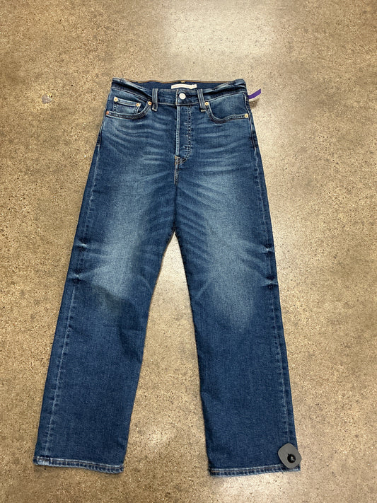 Jeans Straight By Levis In Blue Denim, Size:2