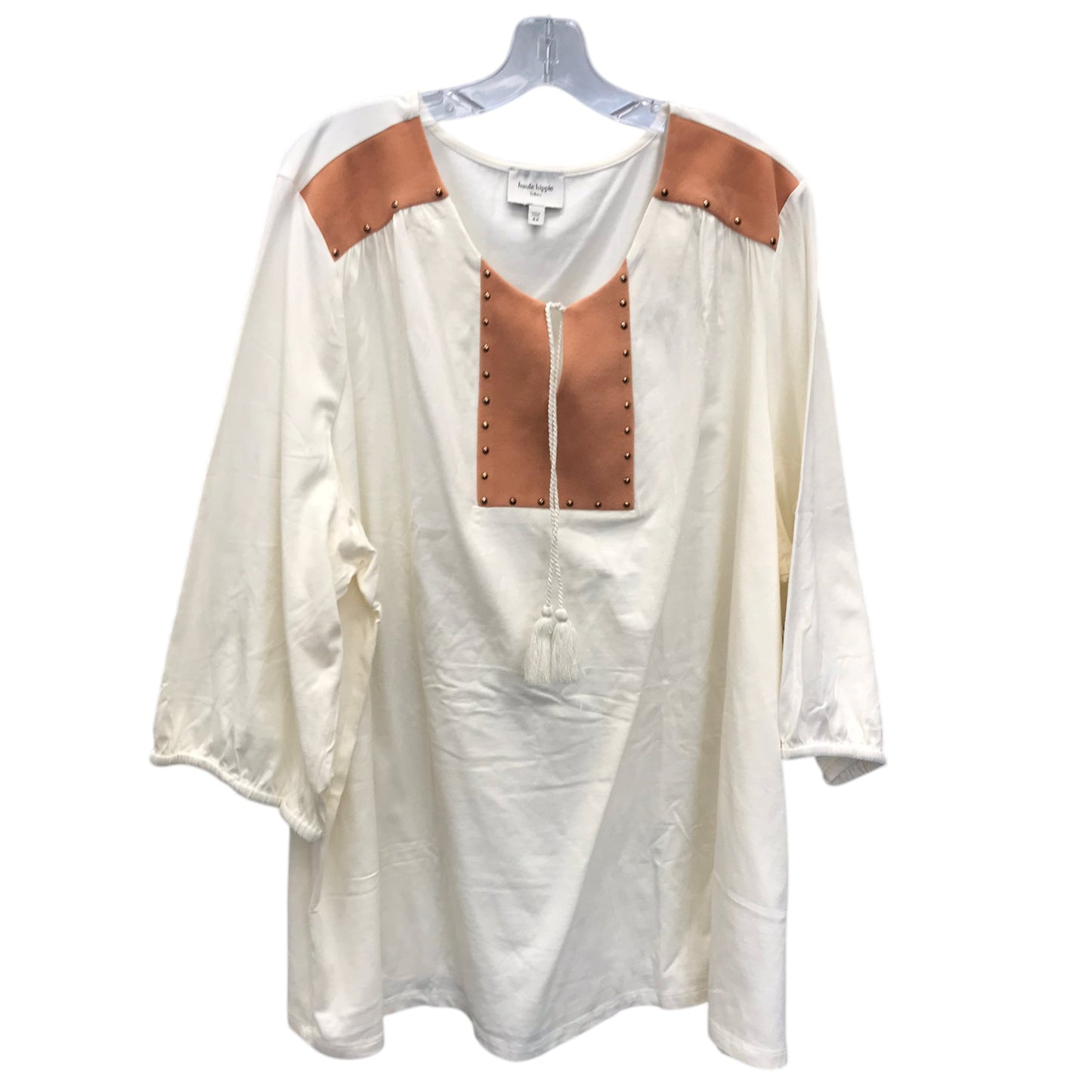 Top Ls By Haute Hippie In Cream, Size:4X