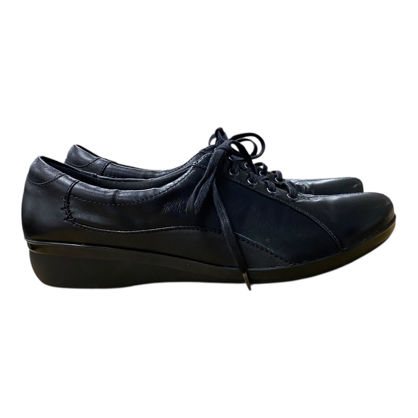 Shoes Flats By Clarks In Black, Size:12