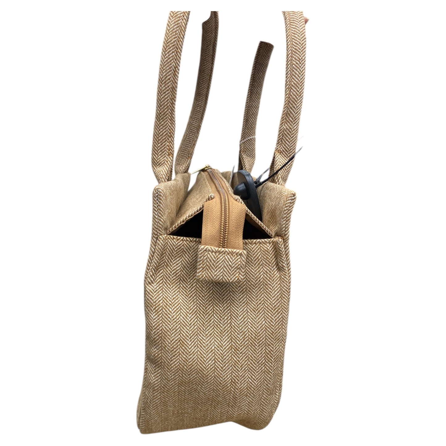 Handbag By J. Crew In Brown & White, Size:Medium